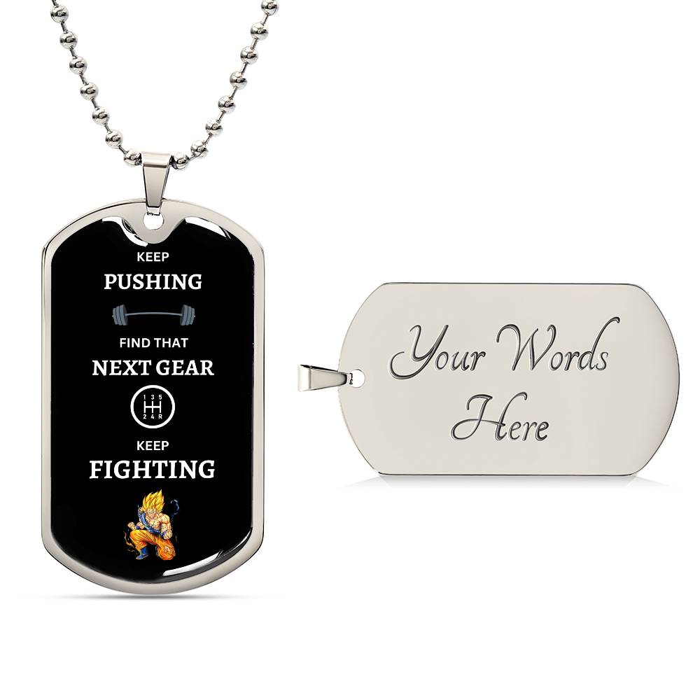 Work Hard Dog Tag (Goku)