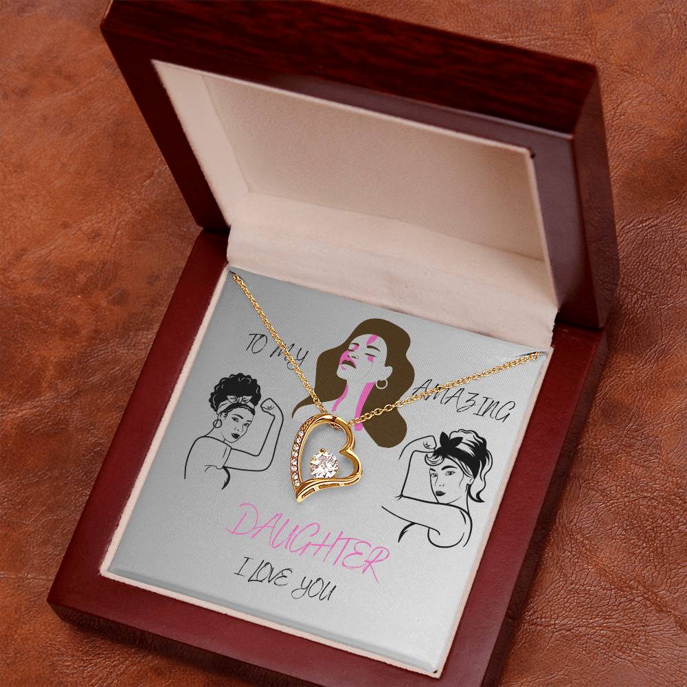 To My Amazing Daughter (Forever Love Necklace) Pink