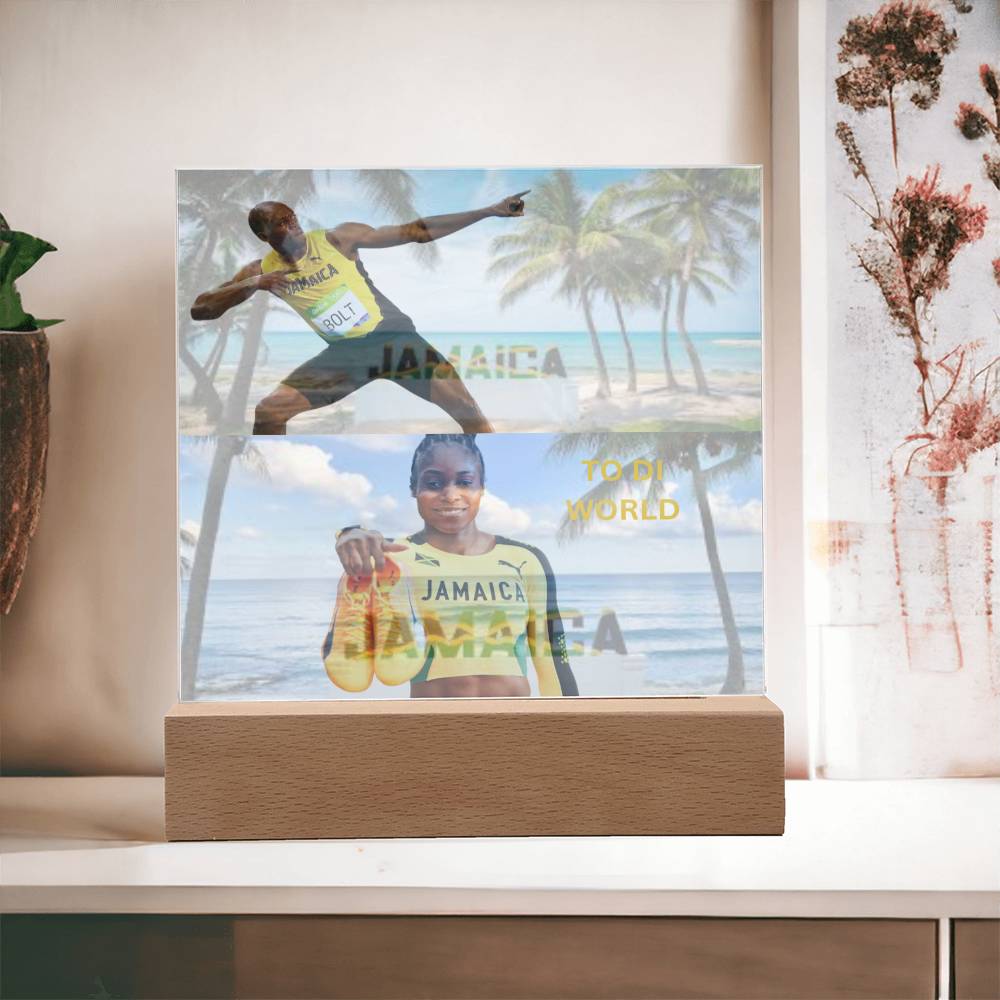 Jamaican Sprinters Acrylic Illuminated Plaque